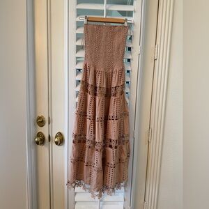 Adelante Boutique Lace Tiered Midi Dress